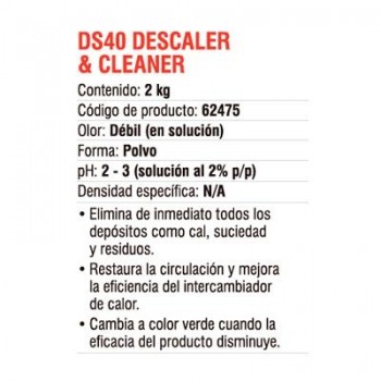 DS40 DESCALER+CLEANER 2KG. FERNOX 62475 limpiador