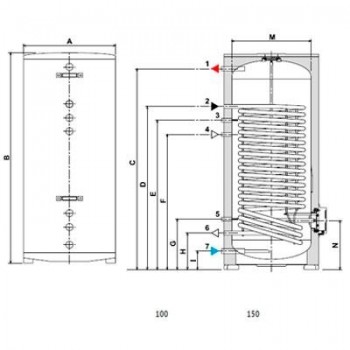 INTERACUMULADOR VERTICAL DE ACS ECOUNIT HP 200 1C BC FERROLI GRM411PA