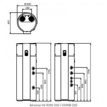 BOMBA DE CALOR ACS AEROMAX VS COMBI R290 200 LITROS THERMOR 286050