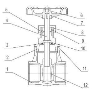 VÁLVULA DE COMPUERTA  ACERO INOXIDABLE PN 16 DE 1/2 GENEBRE 222004